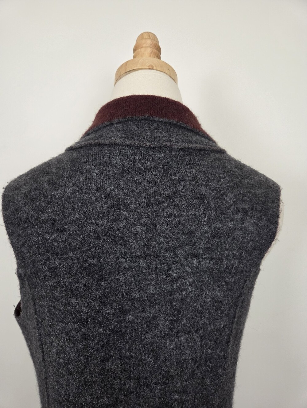 Anthropologie Moth Long Wool Vest Size XS Grey Soft Stretchy (c1) - Picture 11 of 14